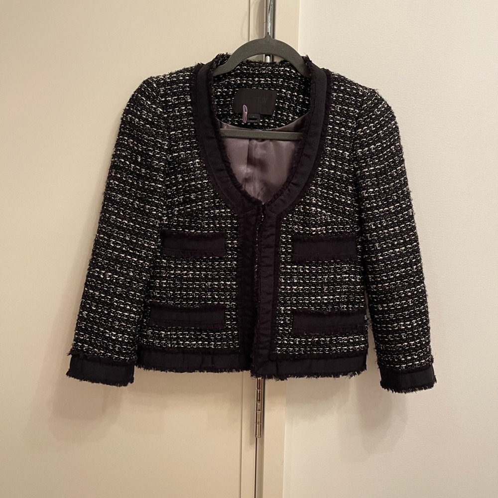 J. Crew Collection black Tweed Jacket Size 0